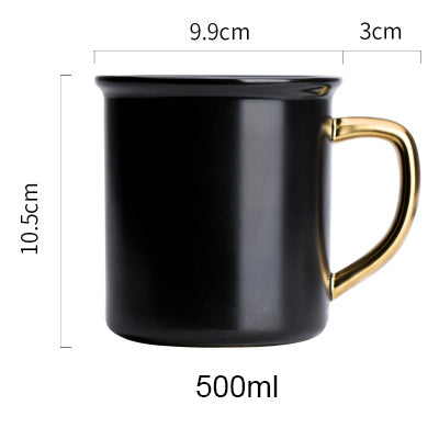 Black Golden Stoneware Coffee Mug